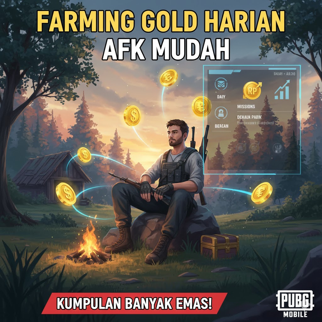 Farming Gold PUBG Mobile Harian AFK Mudah 2025 - BP Cepat!