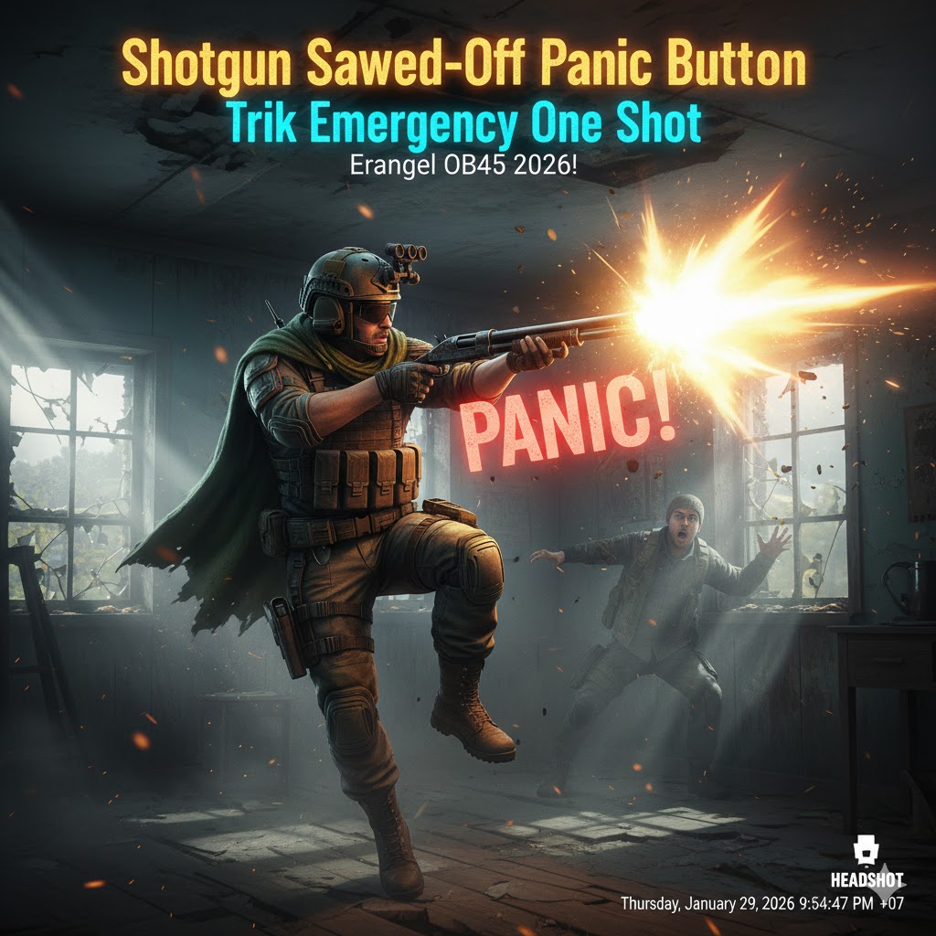 Shotgun Sawed-Off Panic Button PUBG: Trik Emergency One Shot Erangel OB45 2026!