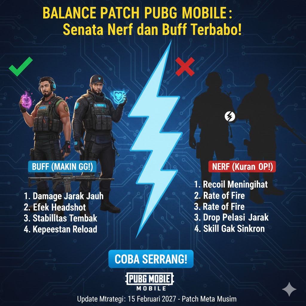 Balance Patch PUBG Mobile: Senjata Nerf dan Buff Terbaru!
