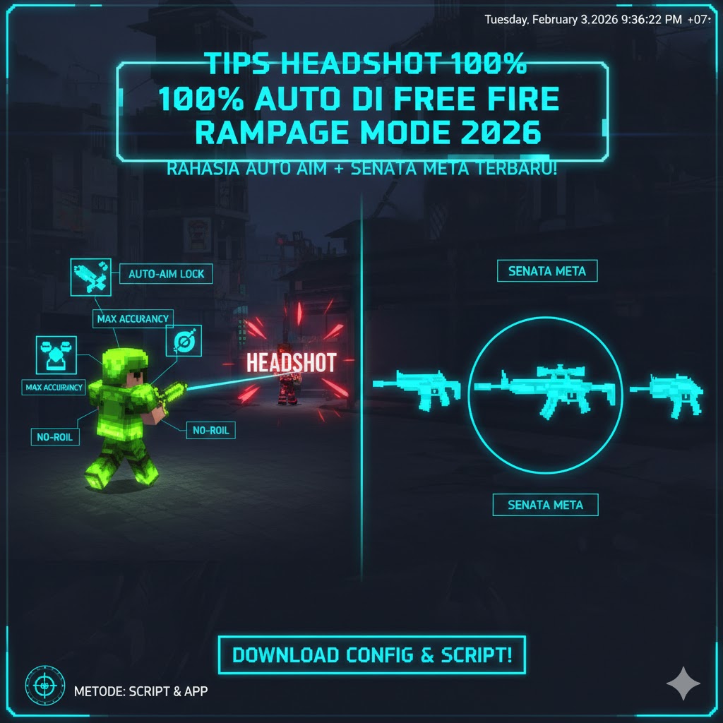 Tips Headshot 100% Auto di Free Fire Rampage Mode 2026