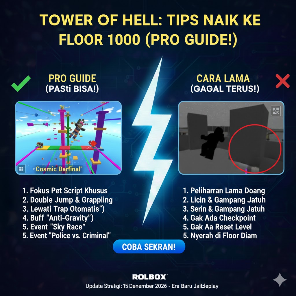 Tower of Hell: Tips Naik ke Floor 1000 (Pro Guide)!